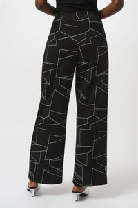 Joseph Ribkoff - Abstract Print Pull On Wide Leg Pants