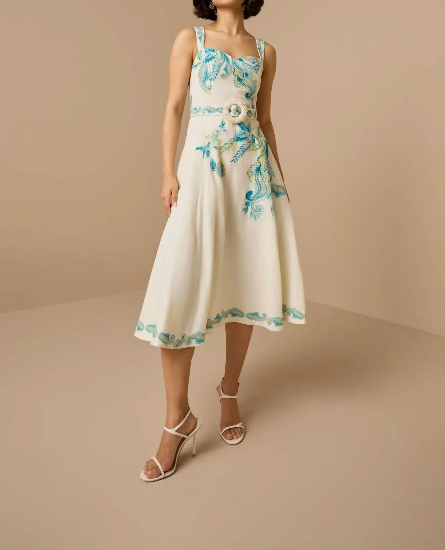 Hemant & Nandita - Midi Dress With Bucket Belt