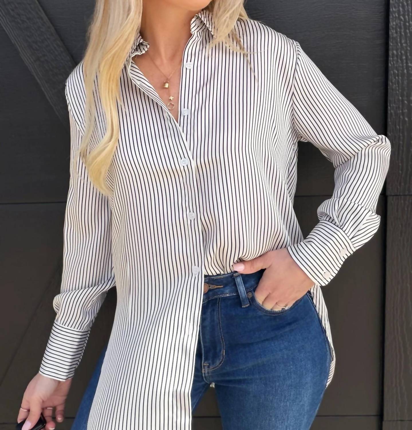 Blu Pepper - Striped Button Down Shirt