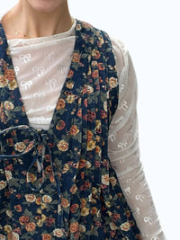 Bibi - Washed Floral Denim Romper
