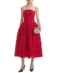 Self-Portrait - Bandeau Lace Midi Dress