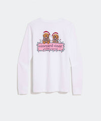 Vineyard Vines - Women's String Lights Pups Logo Box Long-Sleeve Pocket Tee