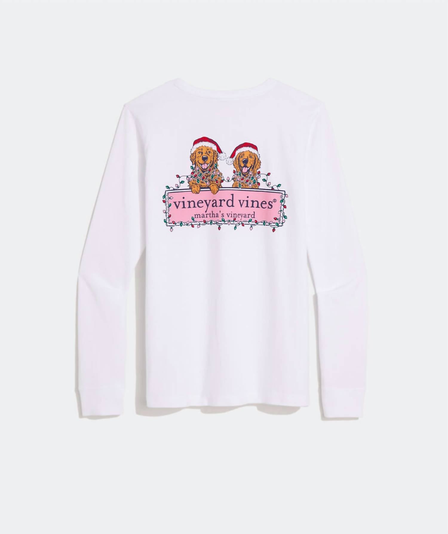 Vineyard Vines - Women's String Lights Pups Logo Box Long-Sleeve Pocket Tee