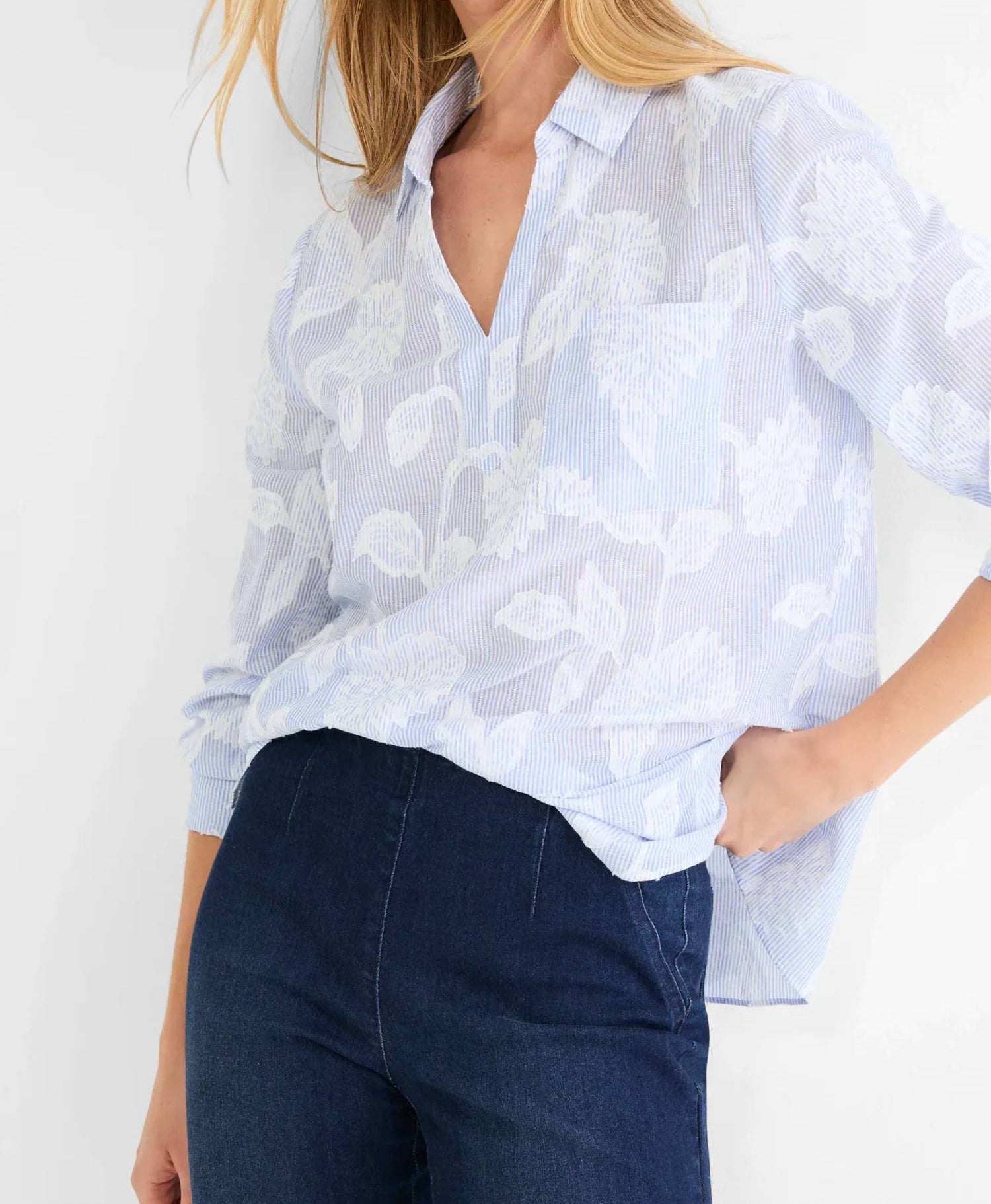 Nic + Zoe - Striped Jacquard Top