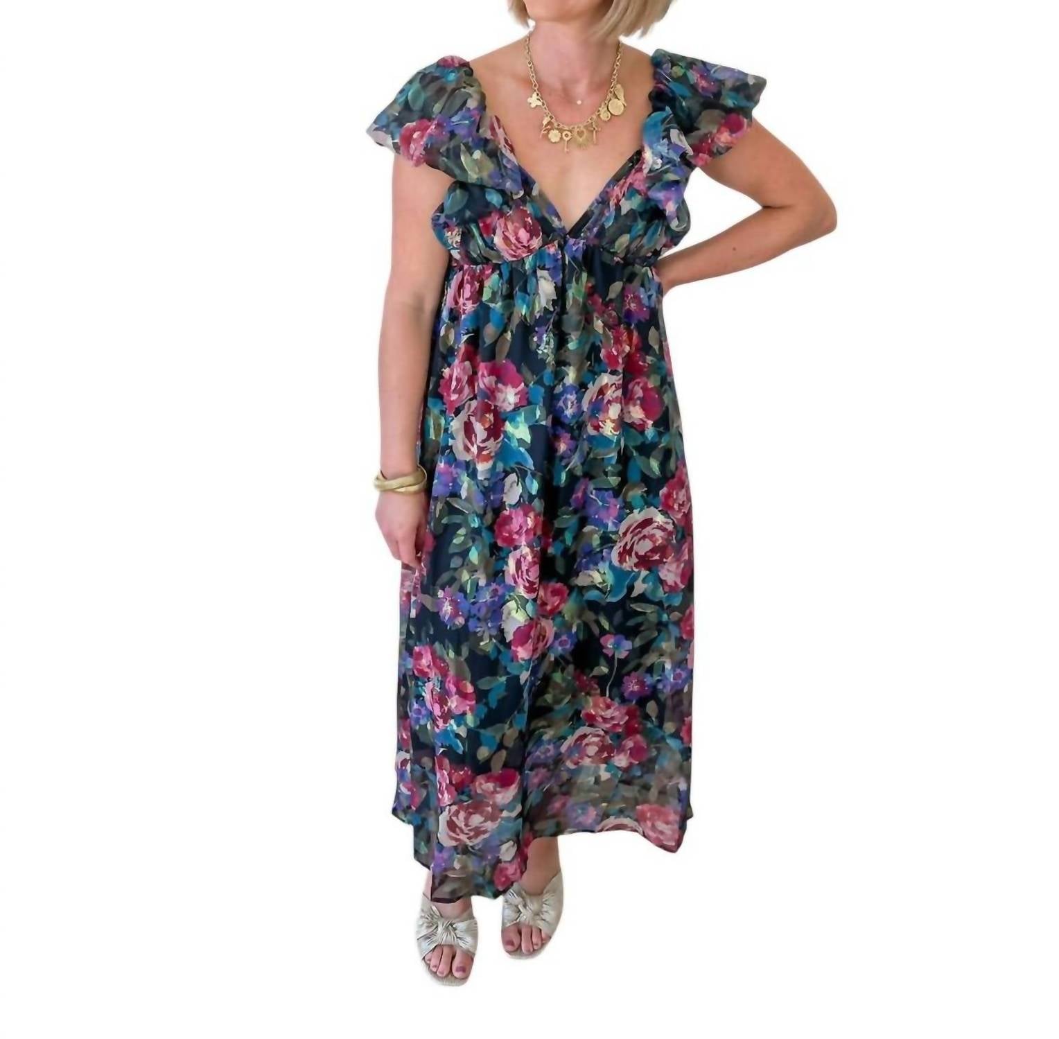 Meet Me In Santorini - Secret Garden Maxi Dress