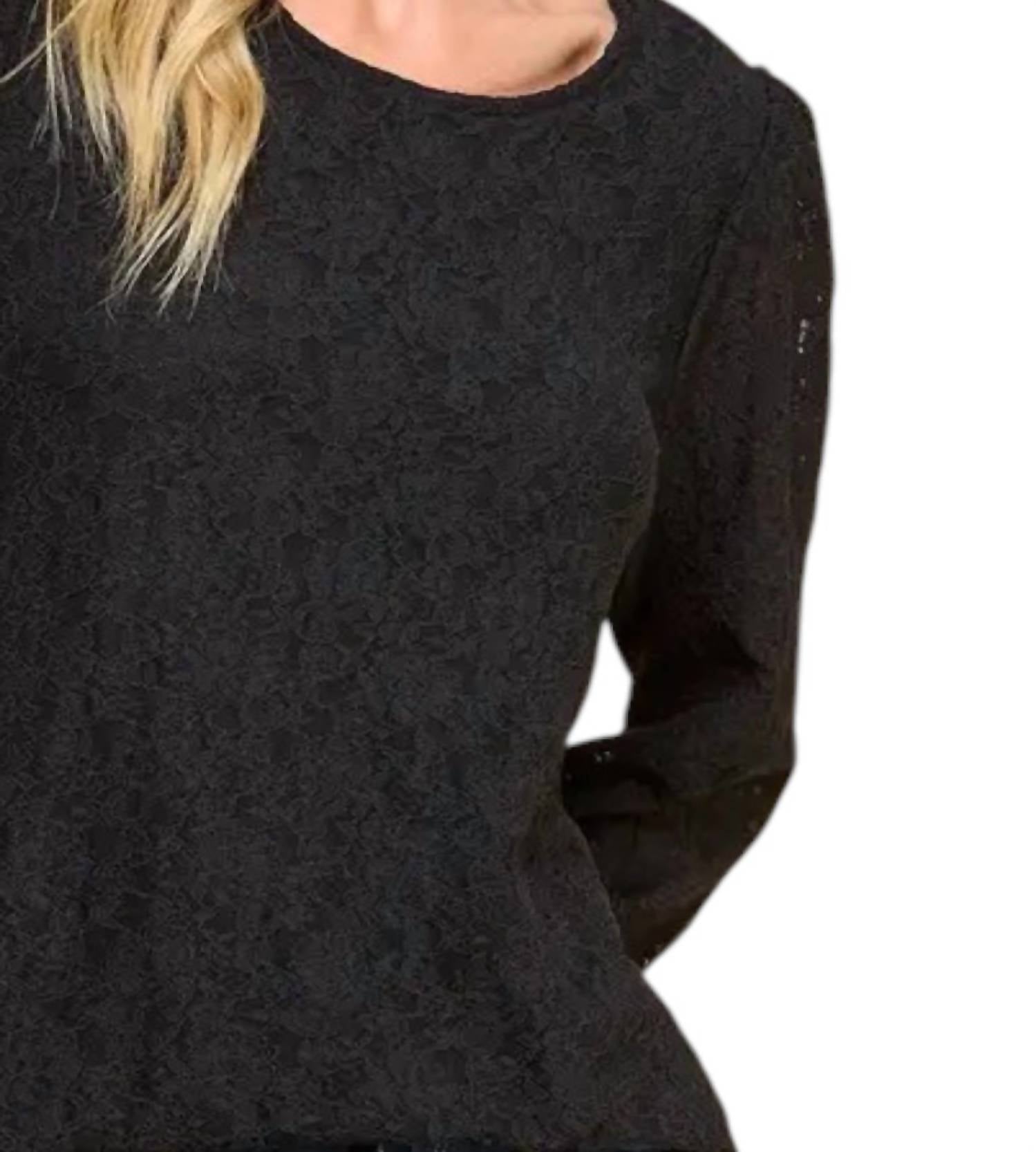 Les Amis - Laced Top With Long Ruffled Sleeves Detail