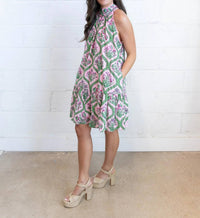 Entro - Botanical Print Sleeveless Mini Dress