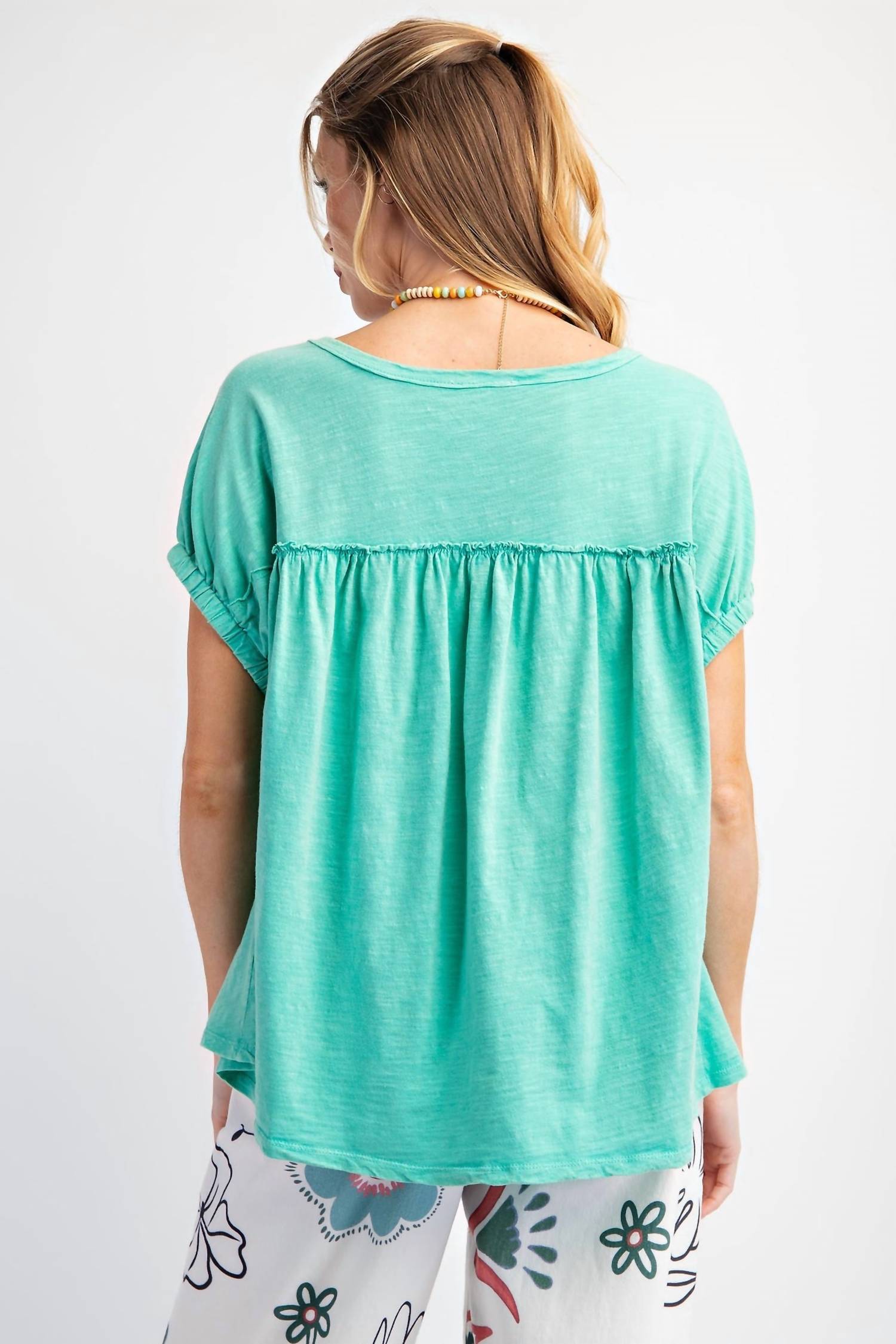 Easel - Summer Splash Cap Sleeve Tops