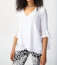 Joseph Ribkoff - Georgette Top With Ruffled Sleeves