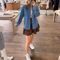 Bluivy - Denim Button Down Oversized Shirts
