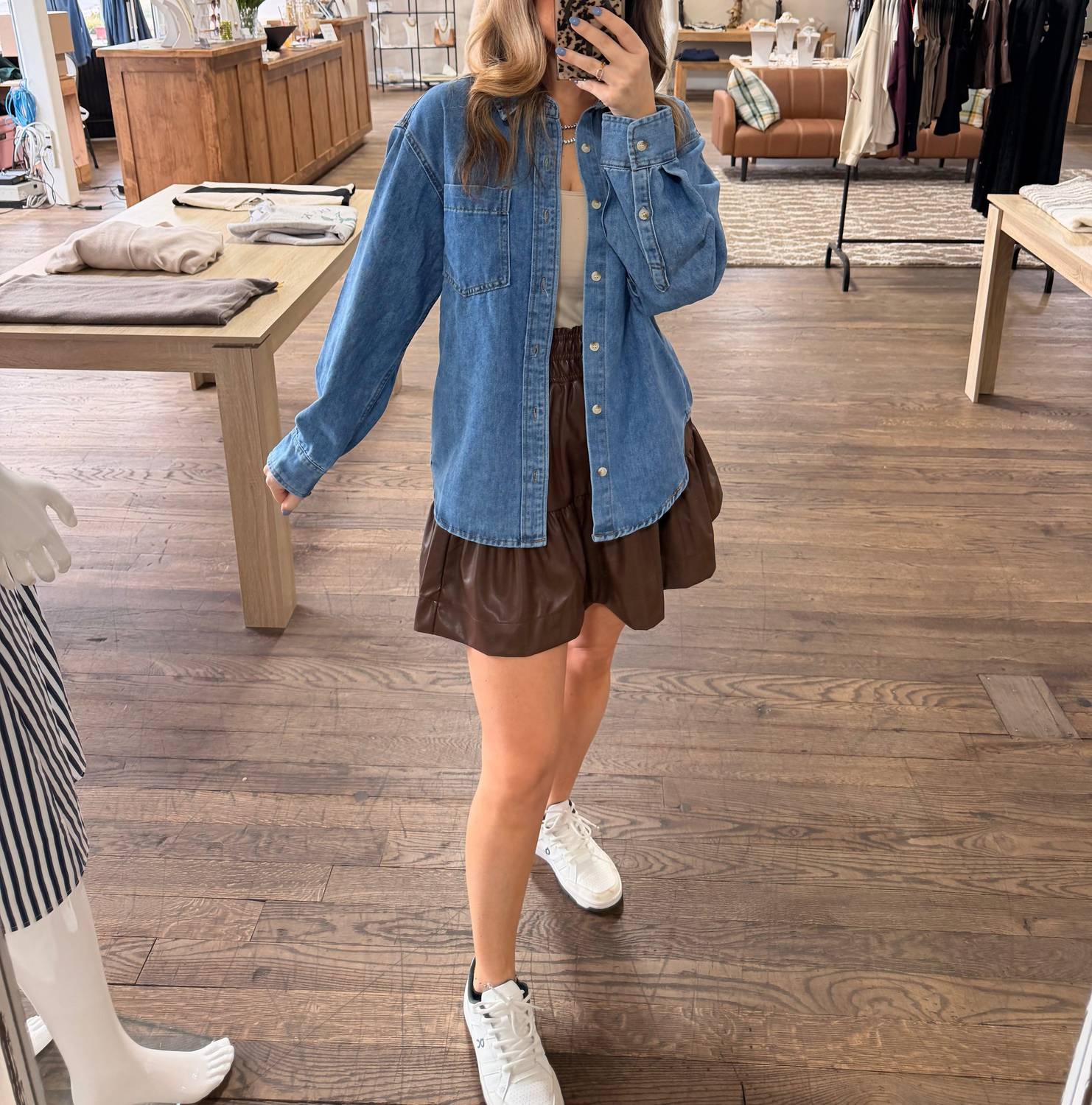Bluivy - Denim Button Down Oversized Shirts