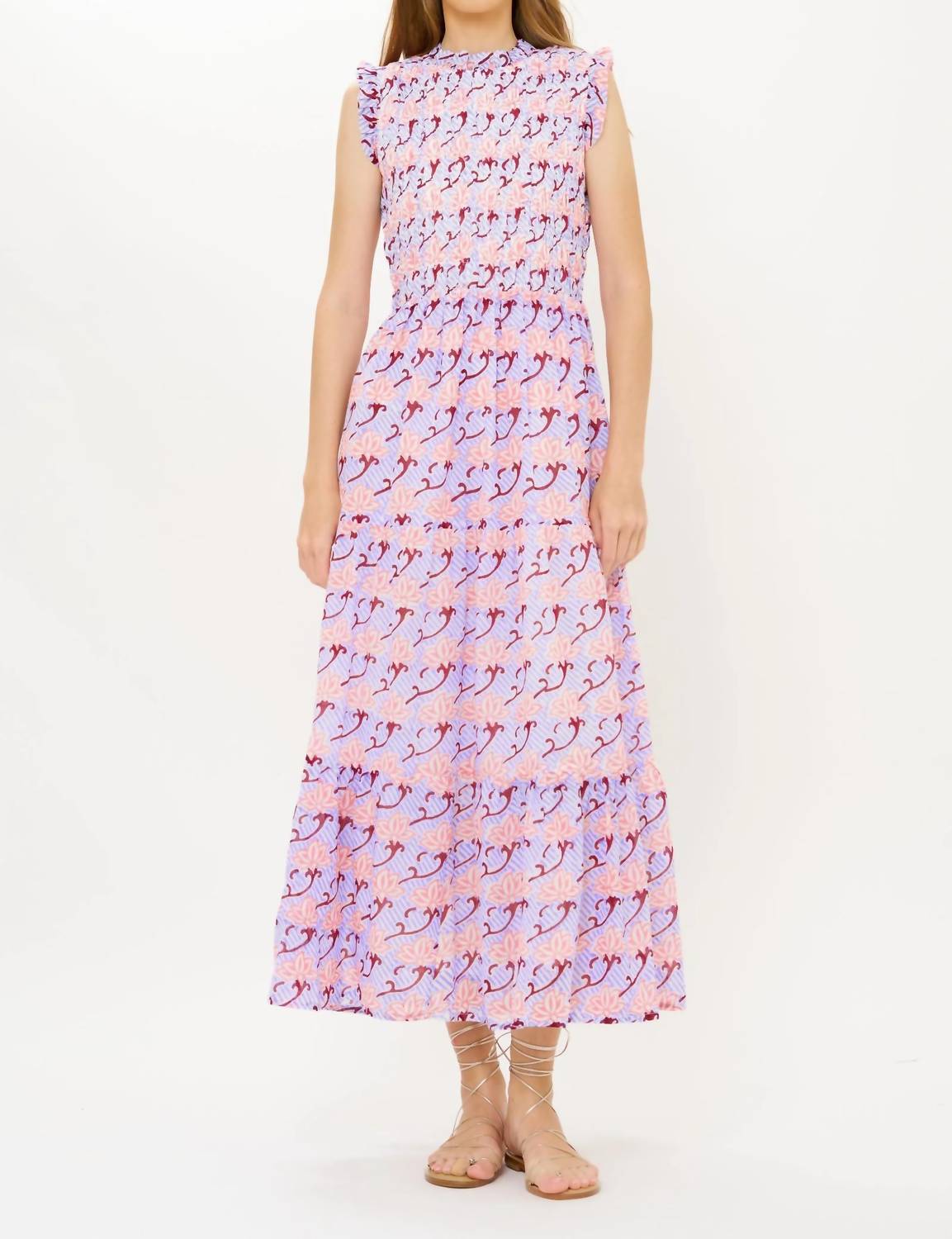 Oliphant - Sleeveless Smocked Maxi Dress