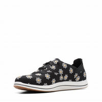 Clarks Women's Cloudsteppers Breeze Ave Lace Up Sneaker in black canvas - women's sneaker - view 4