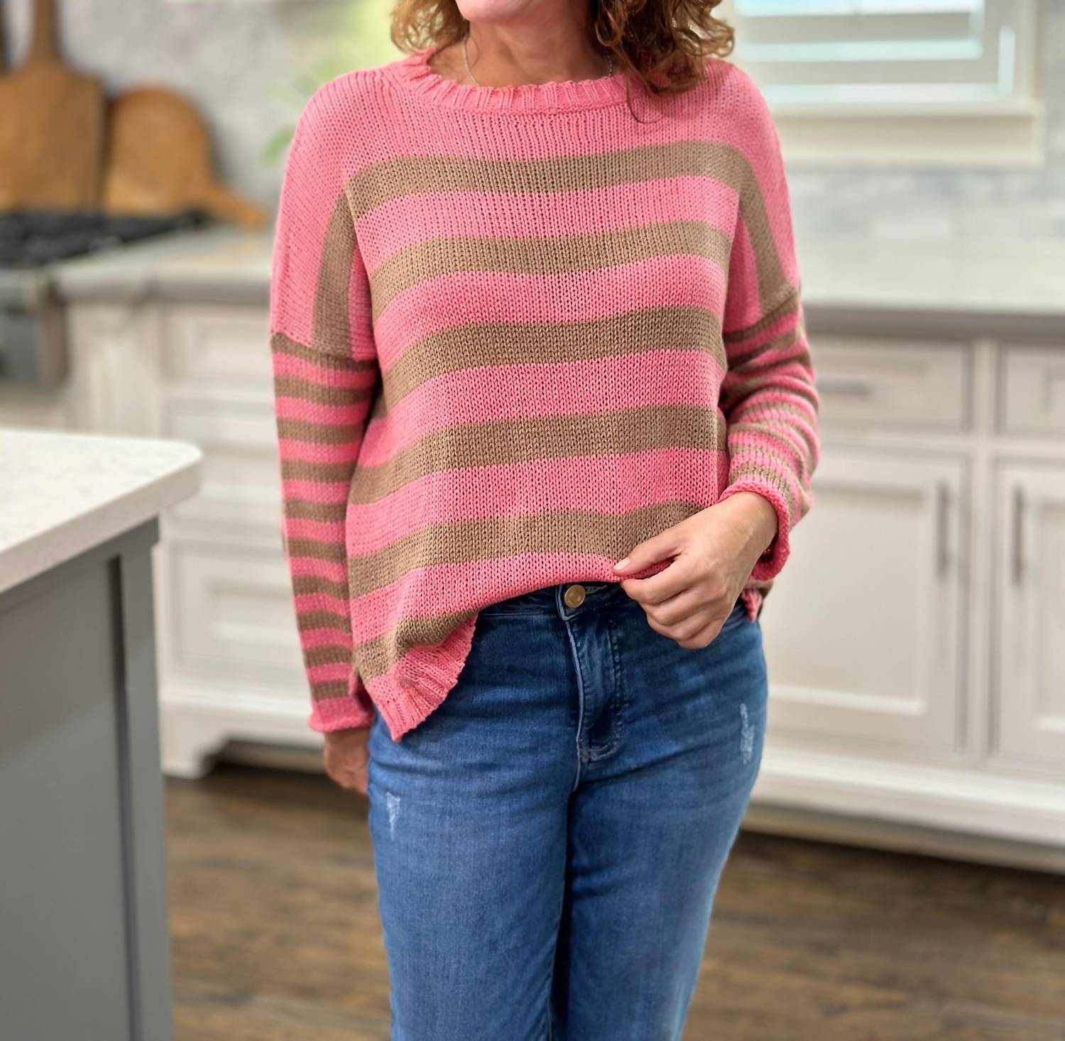 Wooden Ships - Taylor Striped Crew Cotton Sweater