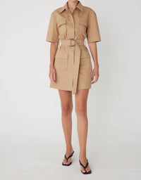 js71 Larsen Dress in khaki - women's dress - detail view