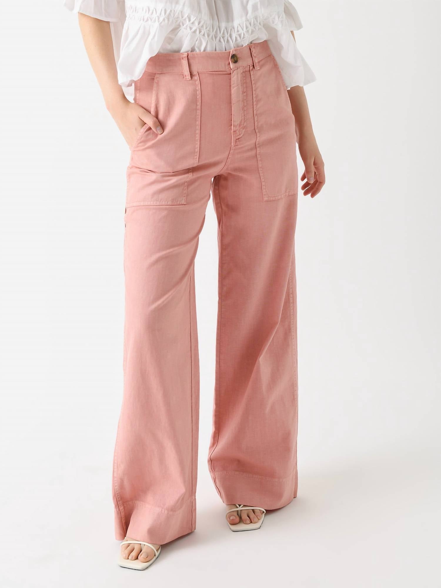 vanessabruno Carlos Linen Cargo Pant in rose - women's jeans