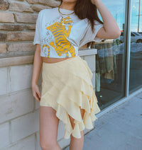 Better With Bubbli Ruffle Mini Skirt in butter yellow - women's skirt