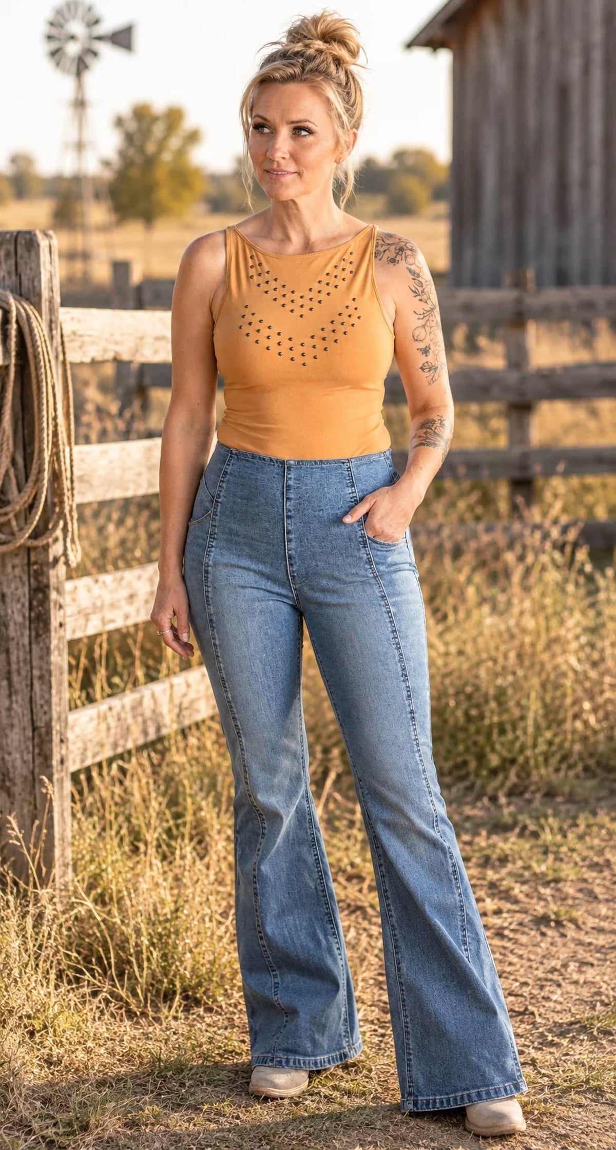 Rock & Roll Denim - Studded Body Suit