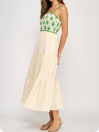 Strut & Bolt - Contrast Diamond Crochet Midi Dress