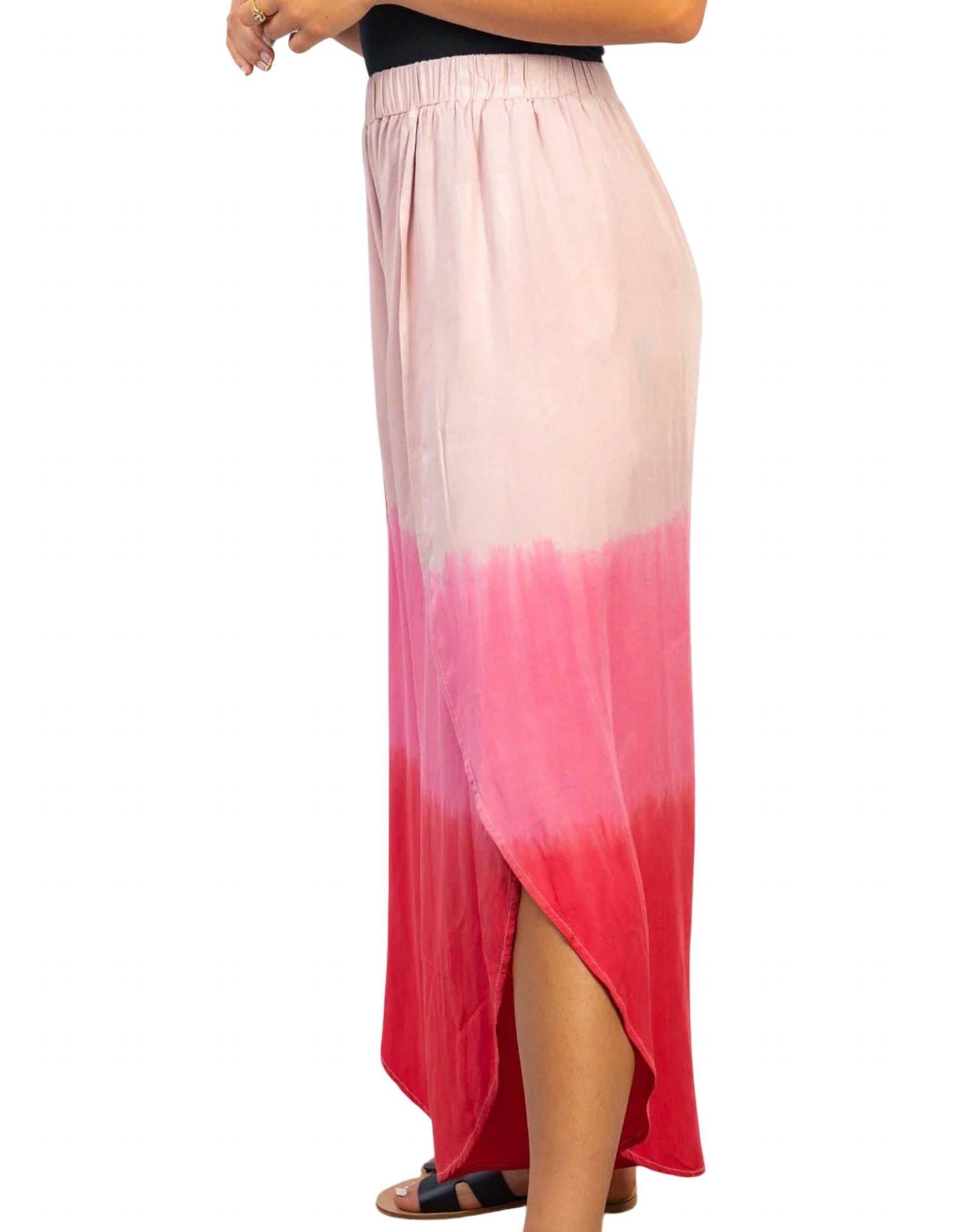 White Birch - Wide Leg Side Slit Ombre Pants