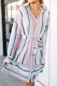 Entro - Striped Collared Dress