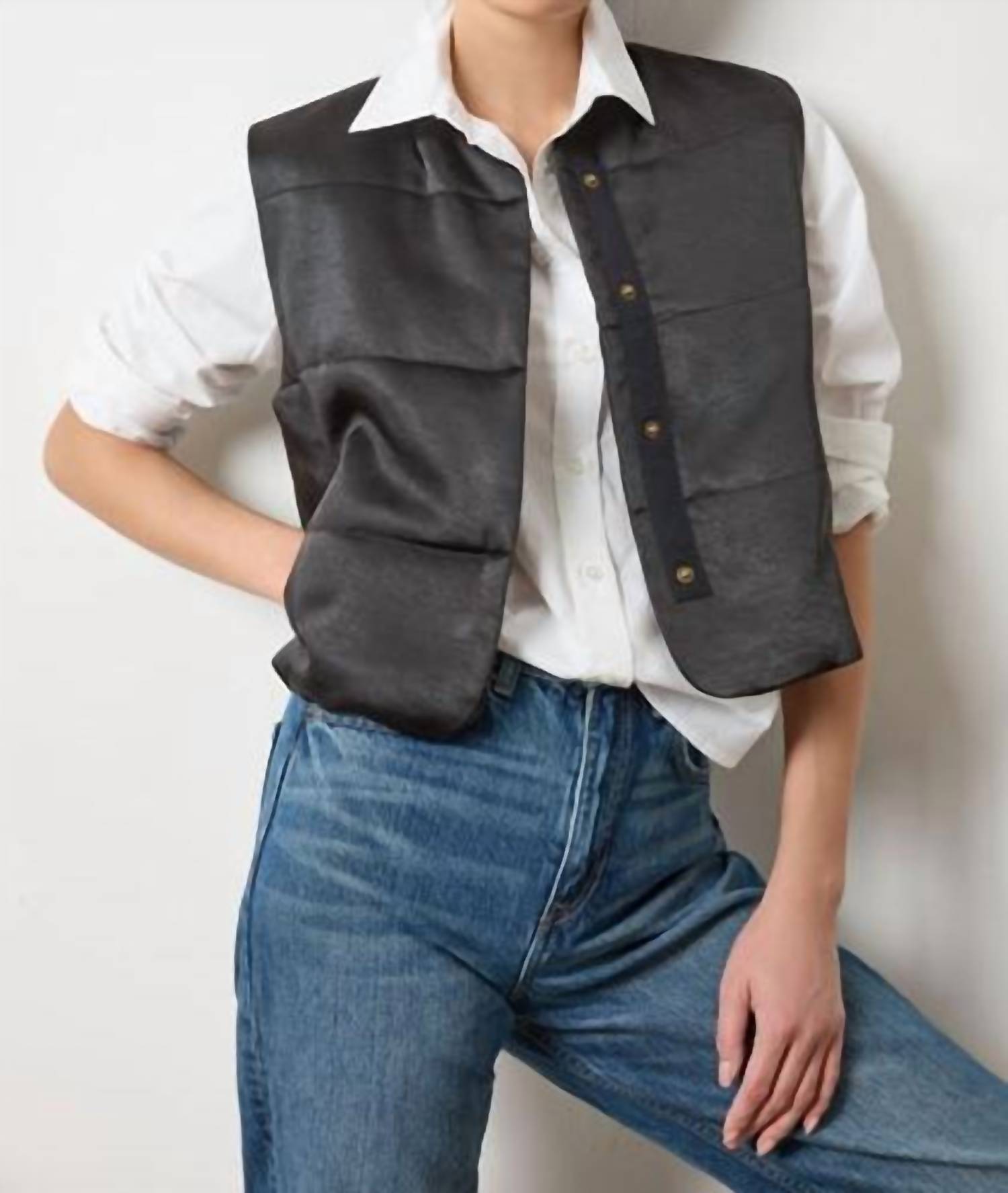Lilla P - Women's Satin Quilted Vest