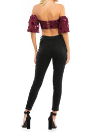 For Love & Lemons - Sophie Velvet Floral Top