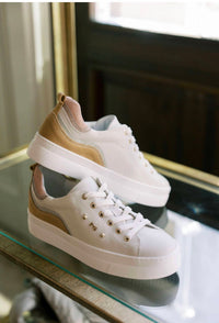 NeroGiardini Women's Platform Accent Sneaker in pink brown - women's sneaker - detail view