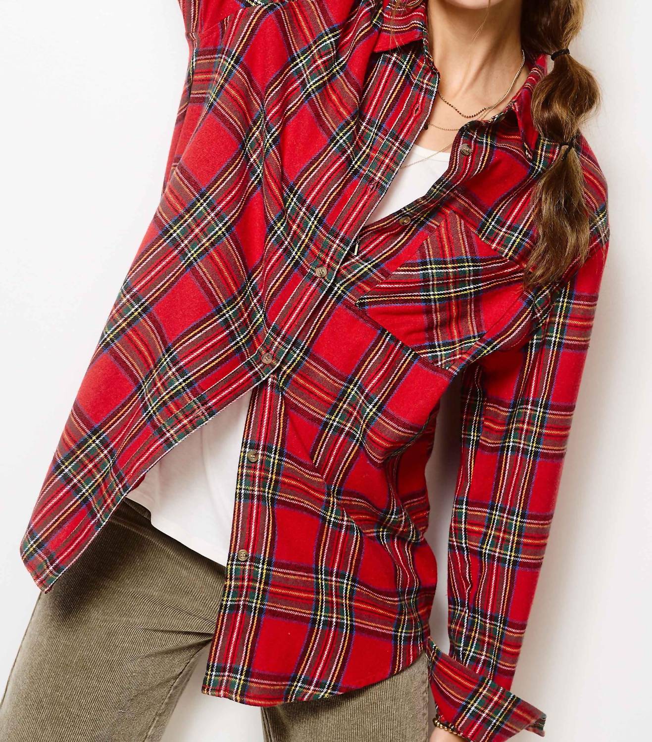 La Miel - Ribbon Plaid Shirt