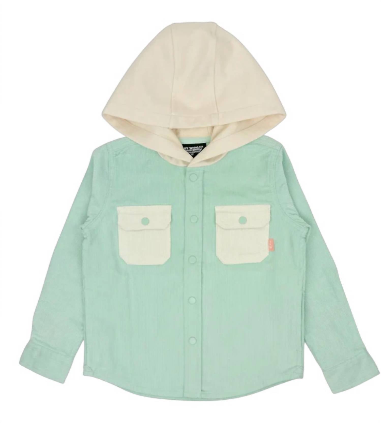 TINY WHALES Sprout Corduroy Jacket in seafoam natural corduroy - item - alternate view