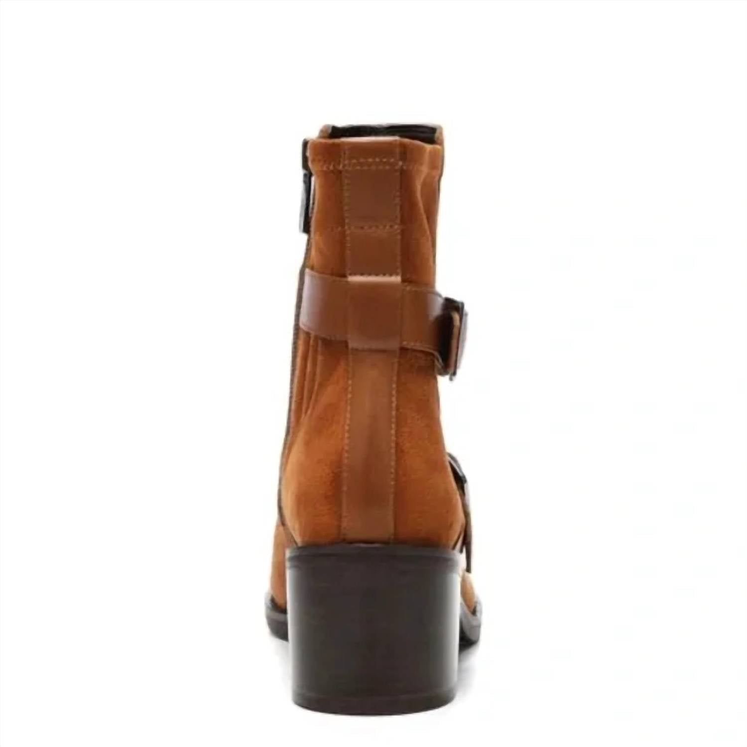 Donald Pliner - Women's Suede Saddle Buckle Straps Moto Boots