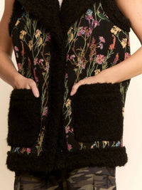 Davi & Dani - Floral Faux Fur Vest