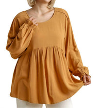 Umgee - Pleated Detail Babydoll Top - Plus
