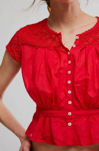 Free People - Gemma Embroidered Top