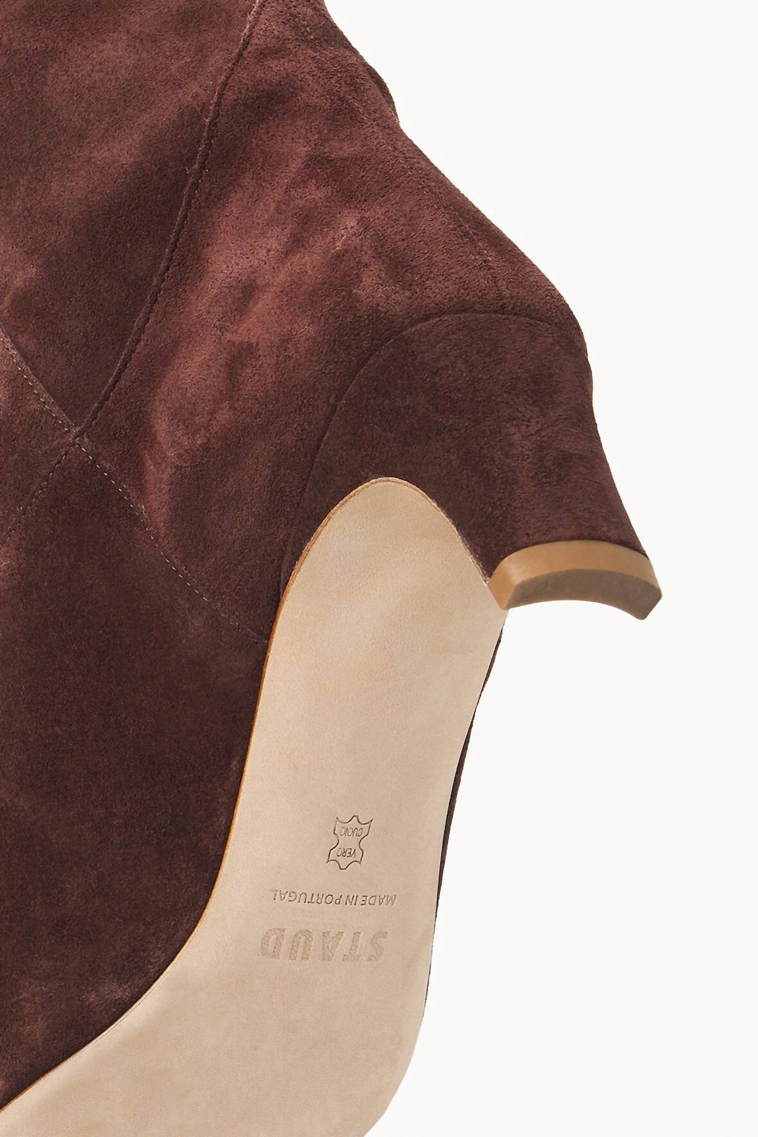 STAUD Women's Suede Western Wally Boot in mahogany - women's shoe - alternate view