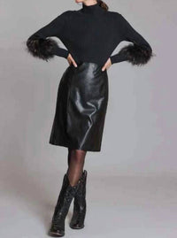 Tyler Boe - Skyler Pleather Knee Length Skirt