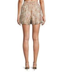 Skies Are Blue - Paisley Print High Waited Belted Shorts