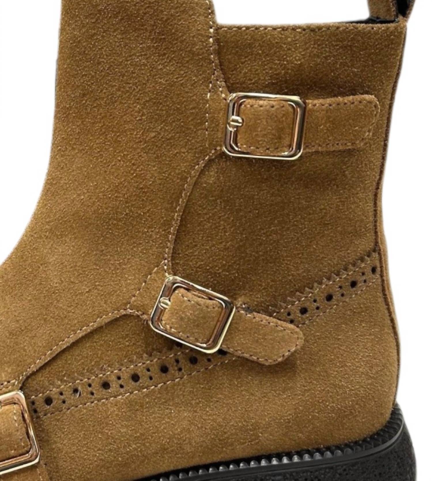 The FLEXX Women's Anita Leather Ankle Boot in tan - women's shoe - alternate view