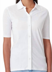 GOLDIE Organic Clean Shirt in white - women's t-shirt - detail view