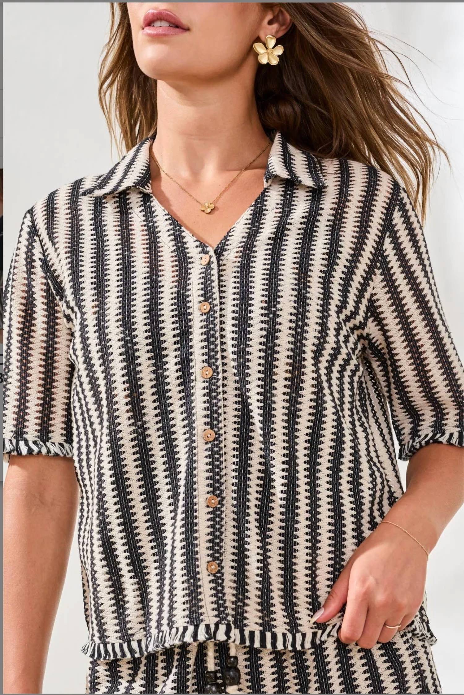Tribal - Short Sleeve Button Front Shirt