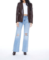 Blue Revival - Helen Blazer Unreal Leather With Removable Denim Insert