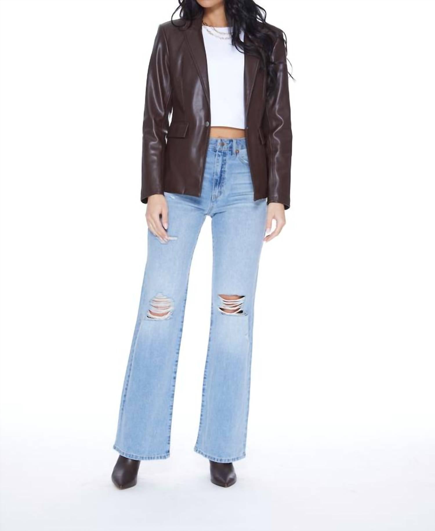 Blue Revival - Helen Blazer Unreal Leather With Removable Denim Insert