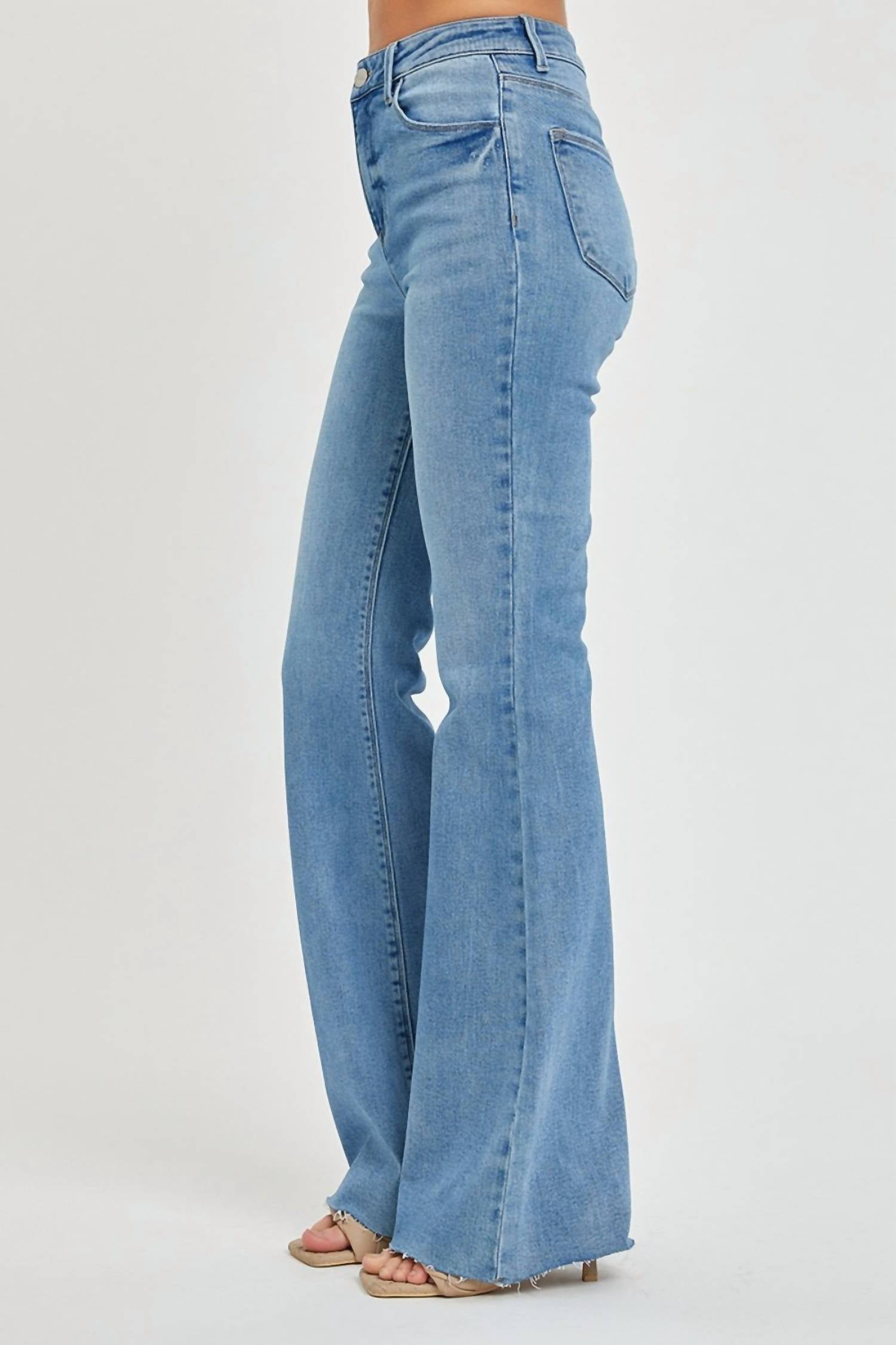 Risen - High Rise Raw Cut Bootcut Jeans