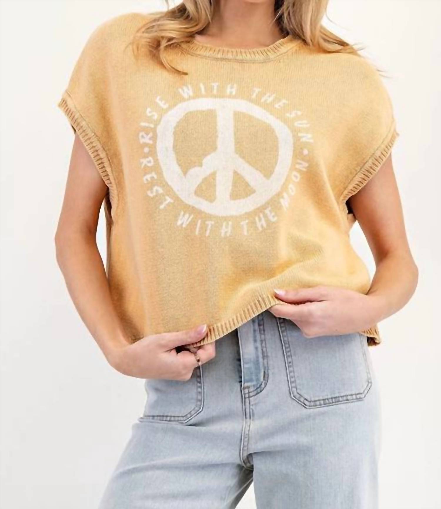 Ee:Some - Washed Peace Sign Sweater