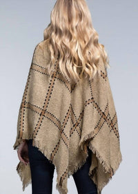 Ruggine - Windowpane Turtleneck Poncho