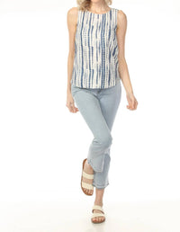 Charlie B - Printed Sleeveless Rounded Hem Top