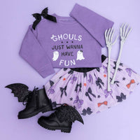 SWEET wink Ghouls Just Wanna Have Fun Halloween Sweatshirt in light purple - kids' shirt - alternate view