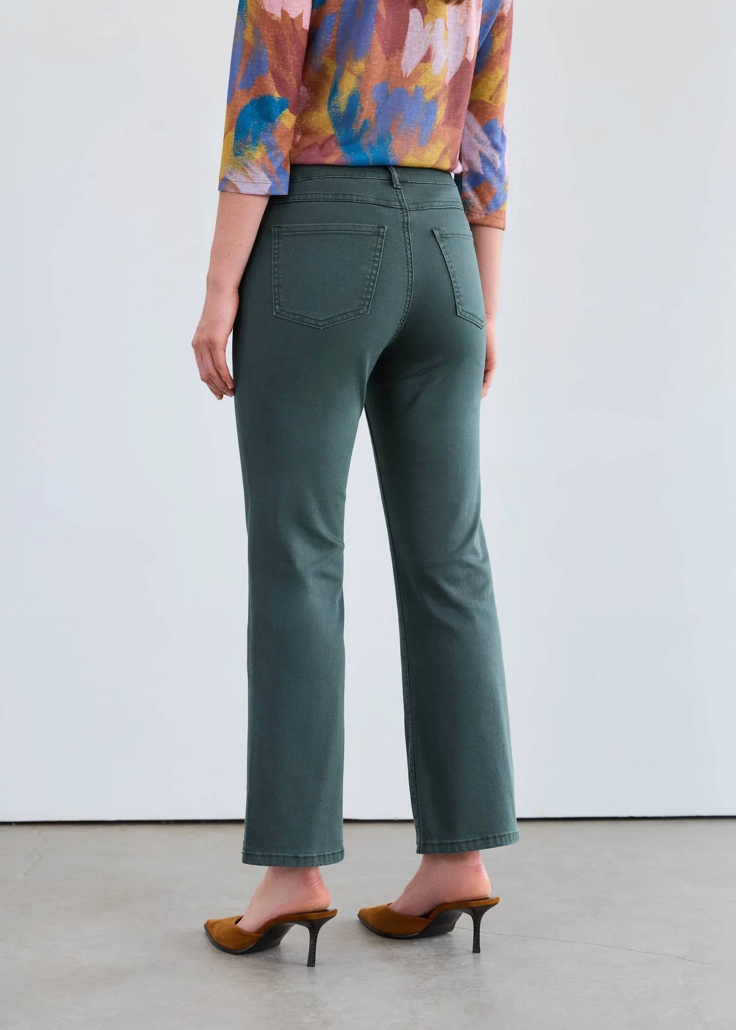 FDJ Olivia Boot Ankle Pant in spruce - women's pants - detail view