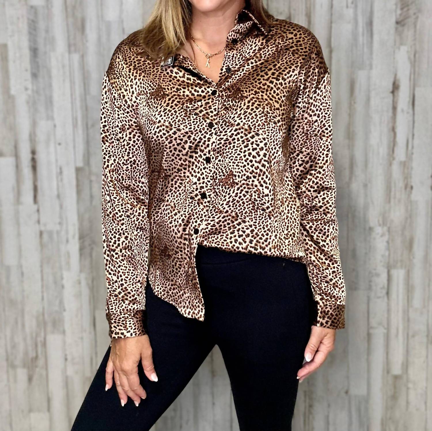 Charlie B - Animal Print Button Down Top