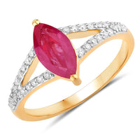 Diana M Jewels Women's Marquise Natural Ruby Fashion Ring (1.58 Ct) - Classic in 14k yellow gold - women's jewelry